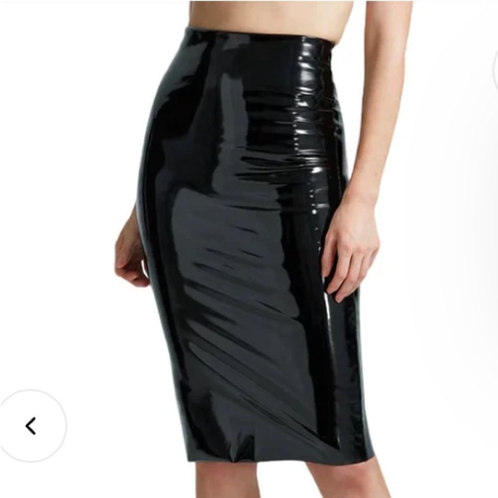 Commando Black Faux Patent Leather Mini Skirt NEW Small S
